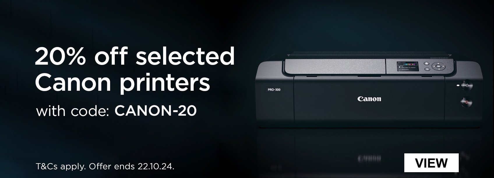 20% off selected Canon printers with code CANON-20