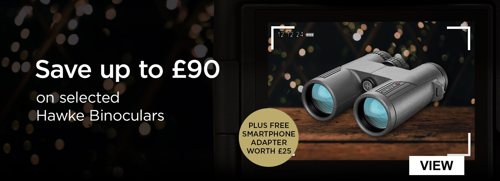 Save up to £90 on selected Hawke Binoculars | Free Smartphone Adapter worth £25