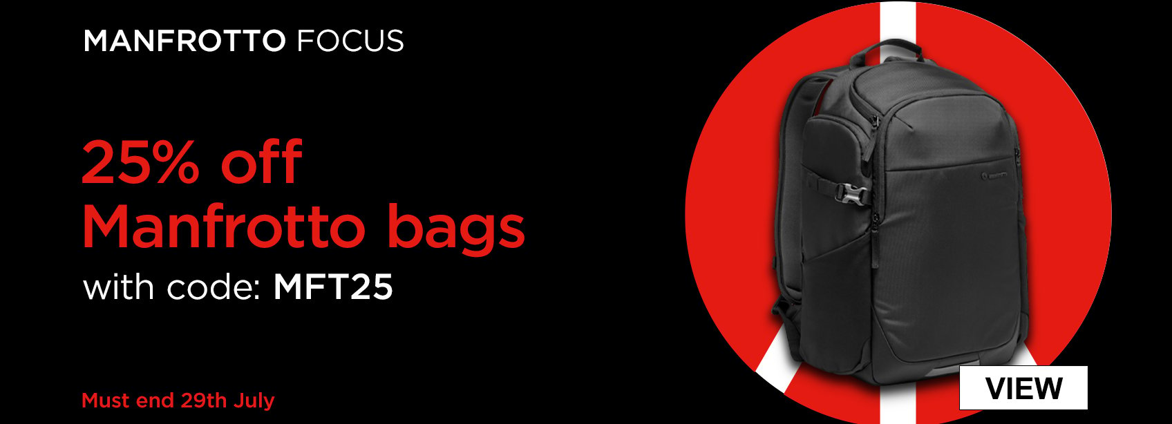 25% off Manfrotto bags with code MFT25