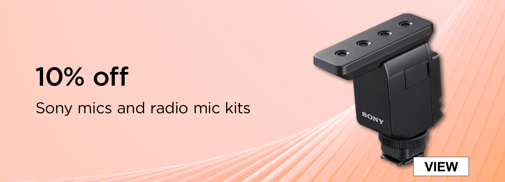 10% off Sony mics and radio mic kits