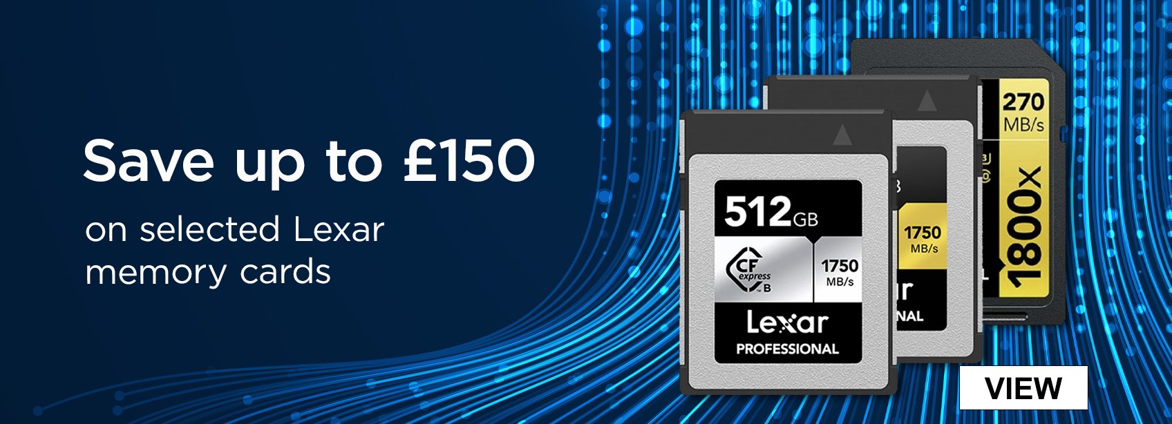 Save up to £150 on selected Lexar memory cards