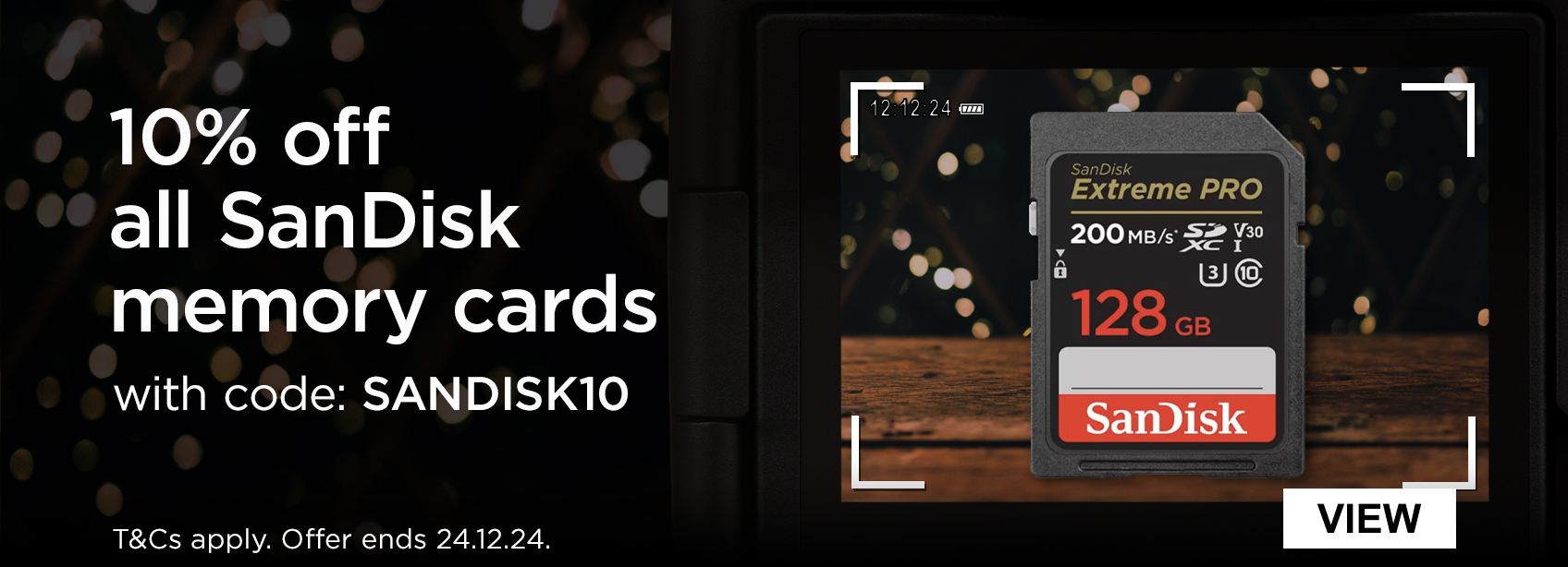 10% off all SanDisk memory cards with code SANDISK10