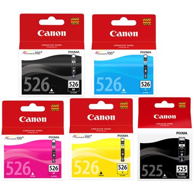 Canon PGI-525 and CLI-526 Multipack (Five) Ink Cartridges