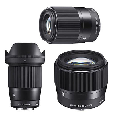 Sigma 16mm, 30mm + 56mm f1.4 DC DN Contemporary Lens - Micro Four 
