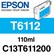 Epson T6112 Cyan 110ml Ink Cartridge