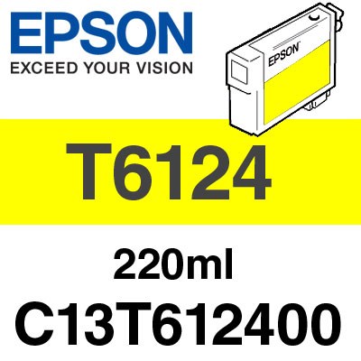 Epson T6124 Yellow 220ml Ink Cartridge