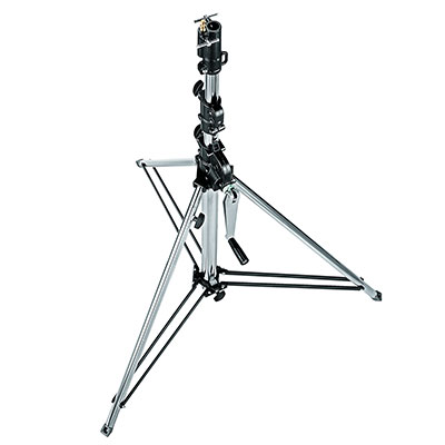 Manfrotto 087NWSH Short Wind-Up Light Stand with Safety Release Cable – Silver