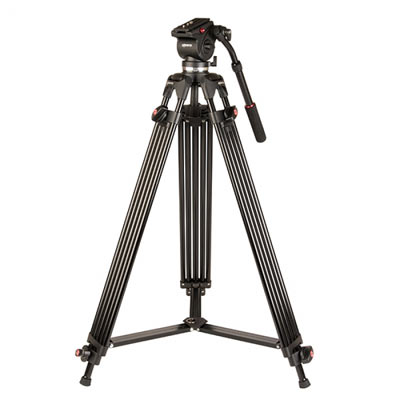 Kenro Twin Tube Video Tripod Kit (Aluminium) with VH01B Fluid Head (Ball Base)