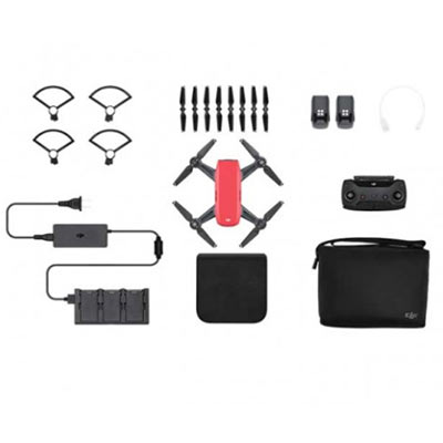 DJI Spark Mini Drone Fly More Combo – Lava Red