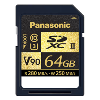 Panasonic 64GB SDXC 280MB/s(Read) 250MB/s(Write) V90 Card