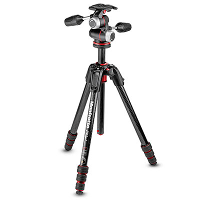 Manfrotto 190 Go Carbon Fibre Tripod with 3-Way Head