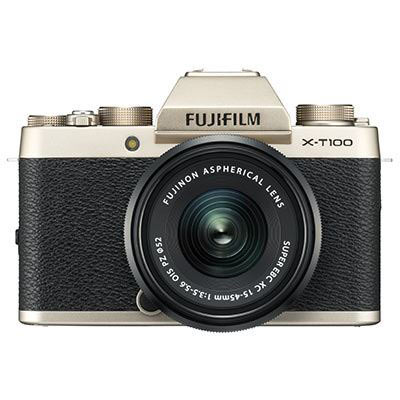 Used Fujifilm X-T100 Digital Camera with 15-45mm XC Lens – Champagne Gold