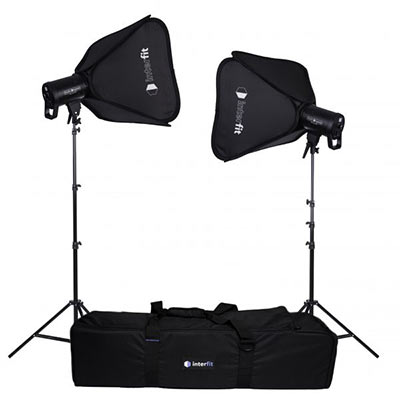 Interfit LM8 100W LED Monolight Softbox Twin-Kit