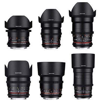 Samyang 6 Piece VDSLR II Cine Lens Set Kit (14/24/35/50/85/135mm) Canon Mount