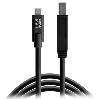 TetherPro USB 3.0 to Male B 15' (4.6m) Black