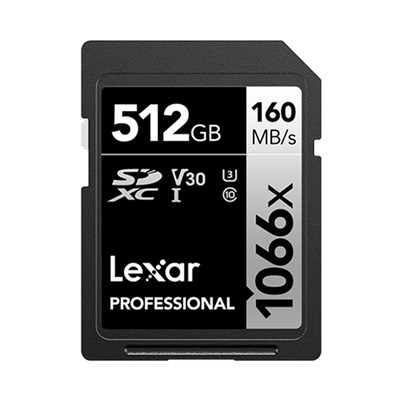Lexar 512GB Professional UHS-I 1066x 160MB/s SDXC Card