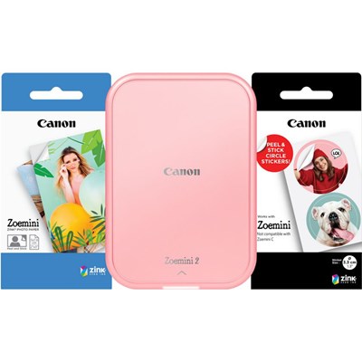 Canon Zoemini 2 Portable Colour Photo Printer Kit - Rose Gold