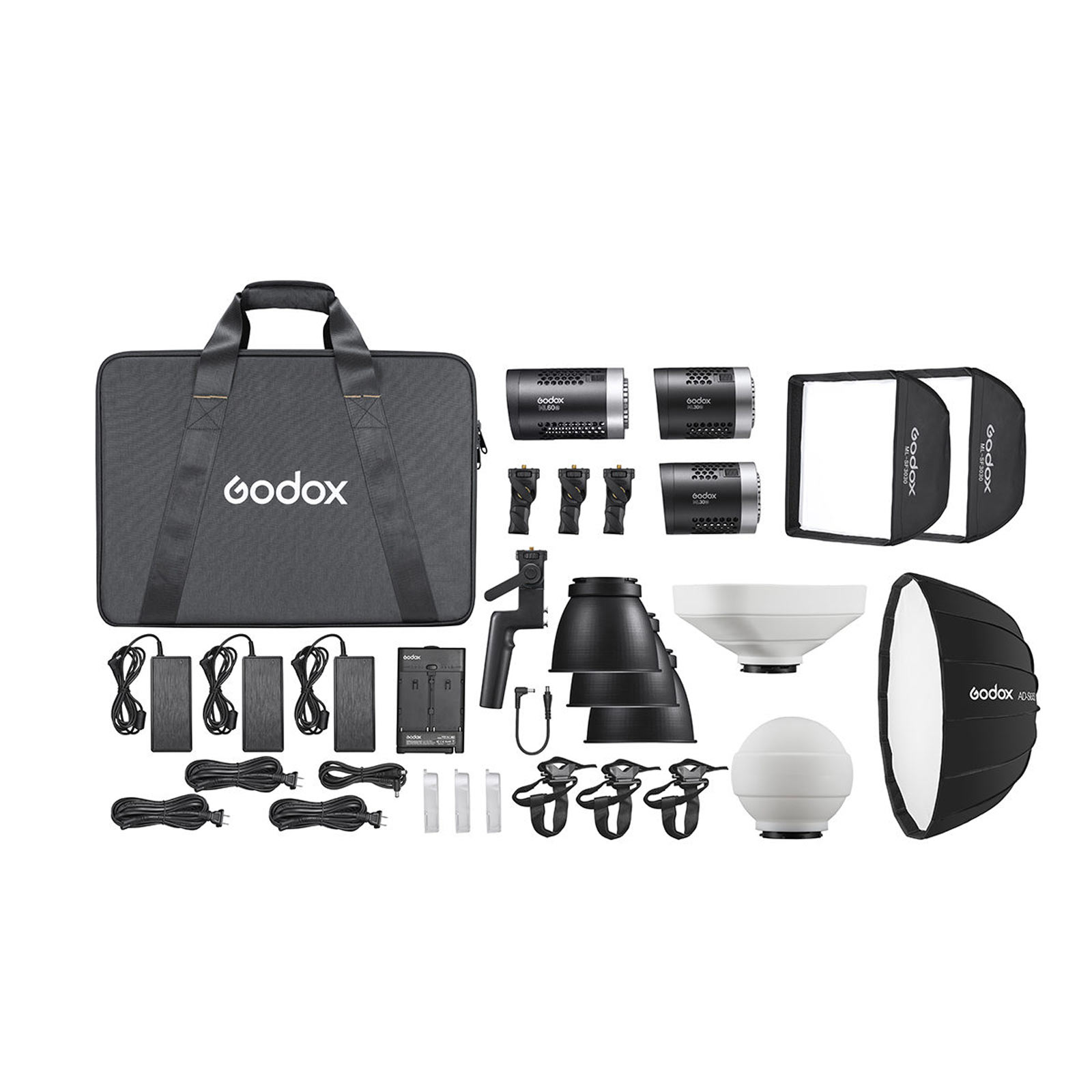 Godox Ml60 Ml30bi Three Head Led Lighting Kit