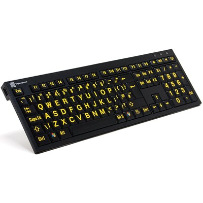 Logickeyboard XLPrint NERO Yellow on Black PC Keyboard