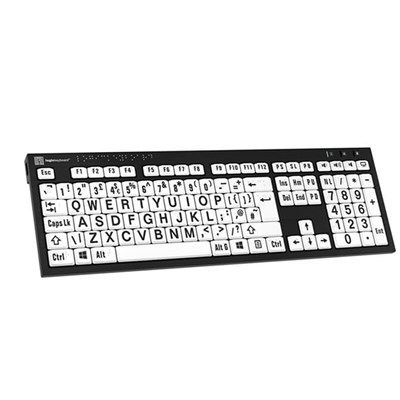 Logickeyboard Braille/Large Black on White PC Assistive Keyboard