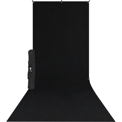 Westcott X-Drop Wrinkle-Resistant Backdrop Kit - Rich Black Sweep - 5 x 12 ft.